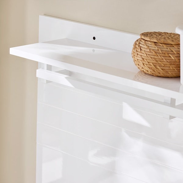 SoBuy Knagerække Håndklædeholder Væghylde FHK36-W White Wall shelf