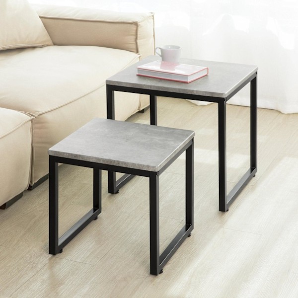 SoBuy Sidobord, Soffbord, Cafébord, Satsbord set om 2, FBT42-HG Grey