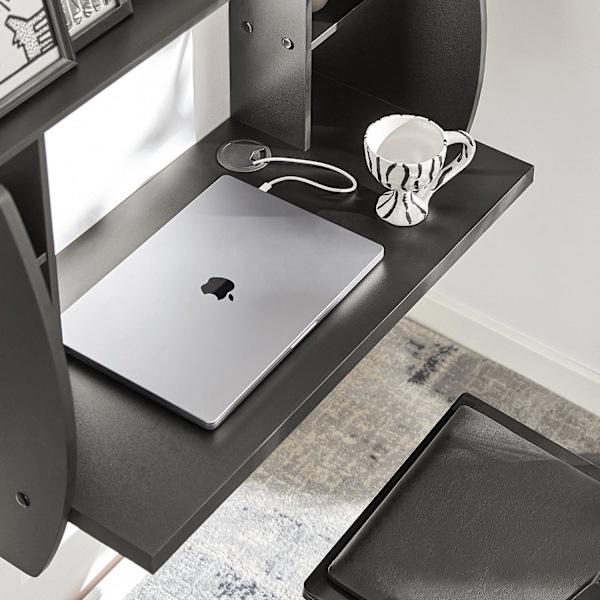 SoBuy Väggmonterat Skrivbord,Laptopbord,Datorbord,FWT18-SCH svart