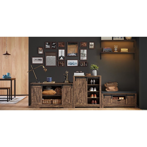 SoBuy konsolbord Skænk med skydedøre FSB60-N Brown Cabinet with 2 doors