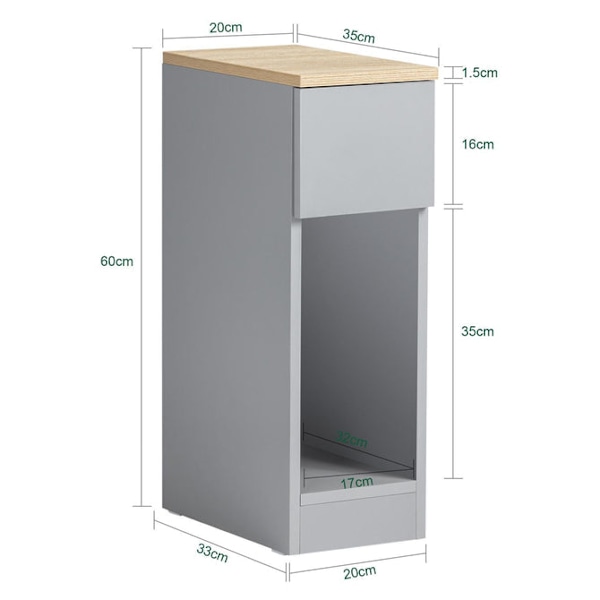 SoBuy Nightstand Side Table Sofa Table with Drawer FBT111-HGx2 Grey