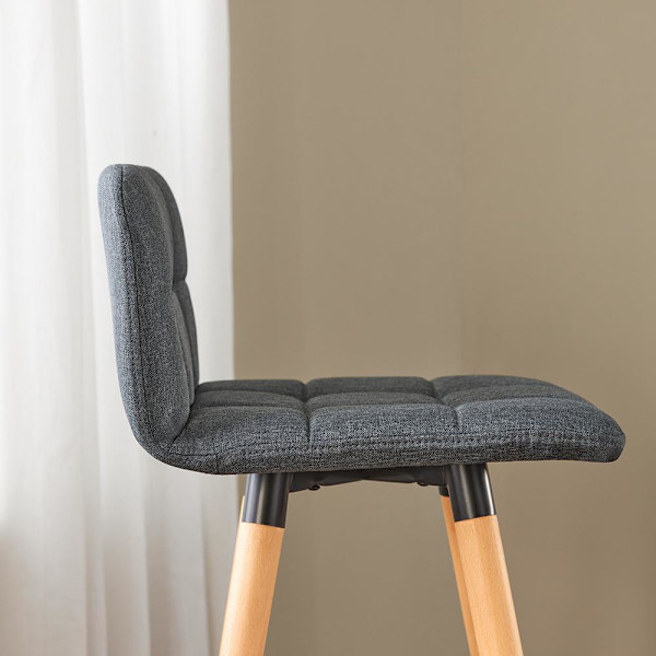 SoBuy 2 x barstolar, Barstol med fotstöd FST50-DGx2 mörkgrå W44 x D44 x H90cm