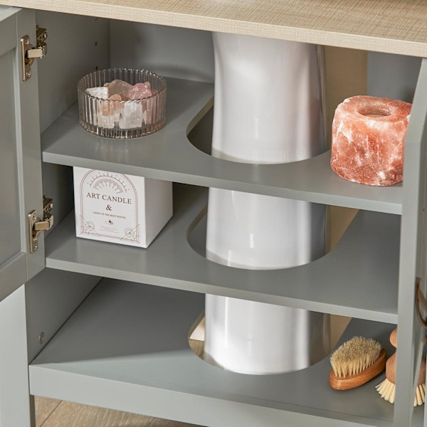 SoBuy Badeværelsesskab Underskab Underskab til vask BZR69-II-HG Sink cabinet(on floor)