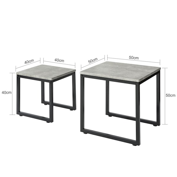 SoBuy Sidobord, Soffbord, Cafébord, Satsbord set om 2, FBT42-HG Grey