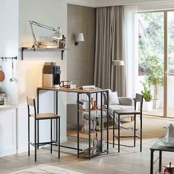SoBuy 2 barstolar Barstol med fotstöd FST53-XLx2 Brown