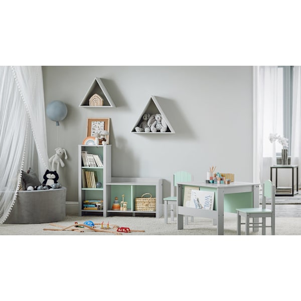 SoBuy Børnebordsæt med opbevaring KMB88-HG 60*60*48cm