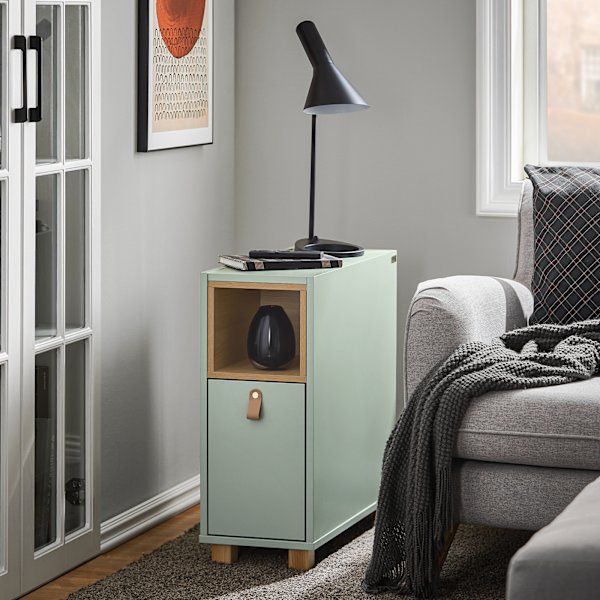 SoBuy, smalt sängbord, sängbord set om 2, sängbord för sovrum, FBT161-GR