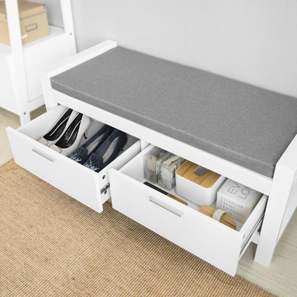 SoBuy Säilytyspenkki Matala lipasto Eteisen penkki FSR74-W White W100 × D40 × H40cm