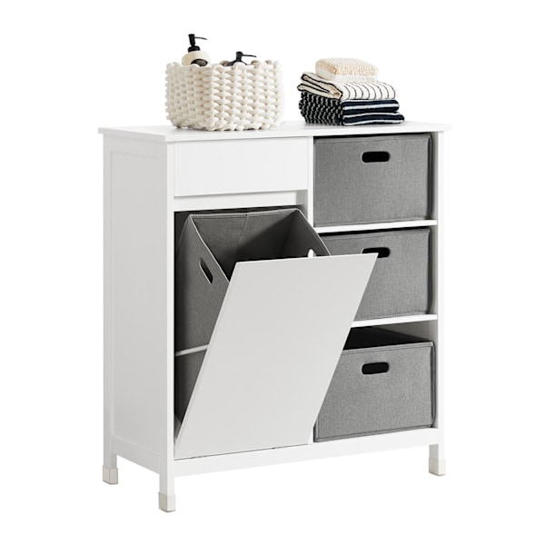 SoBuy Kylpyhuoneen kaappi pyykki Kylpyhuone kaappi BZR77-W Laundry cabinet