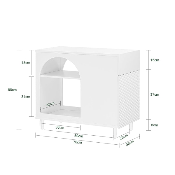 SoBuy Sidobord Soffbord Cafébord nattduksbord FBT135-W