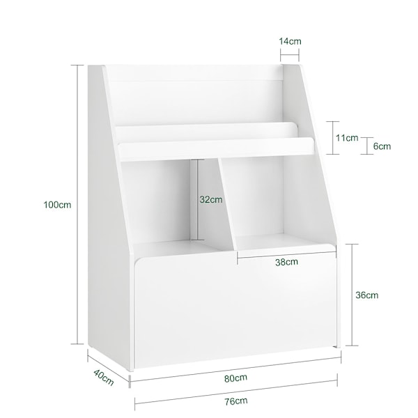 SoBuy Børne bogreol Magasinholder KMB83-W