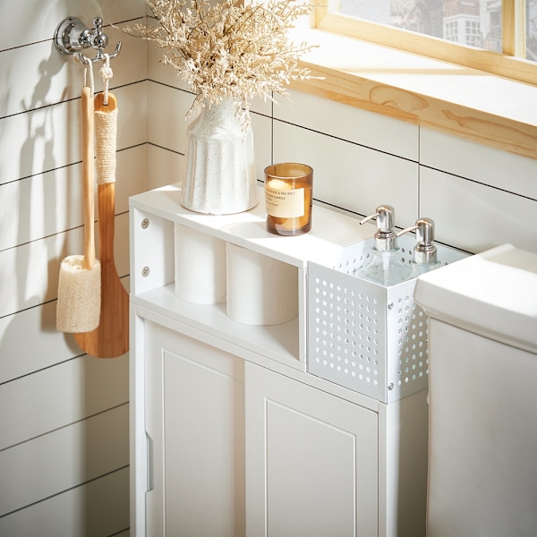 SoBuy WC-paperiteline Kylpyhuonekaappi pyörillä BZR176-W