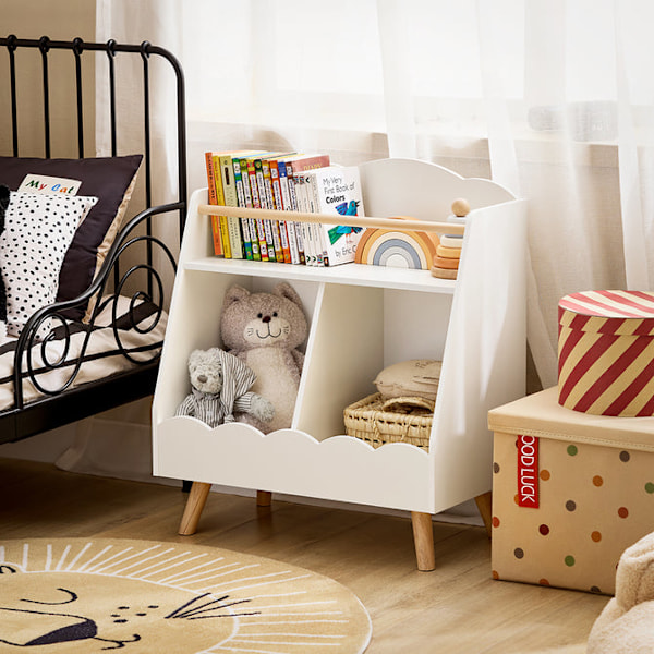 SoBuy Børne bogreol Magasinholder Legetøjsopbevaring KMB100-K-W 61*35*71cm