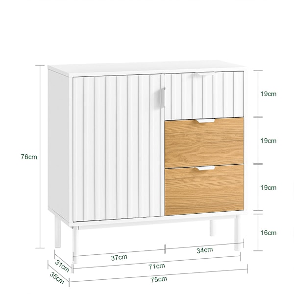 SoBuy Vitriinit Senkki Keittiökaappi Viinikaappi FSB91-WN L75*B35*H76cm 