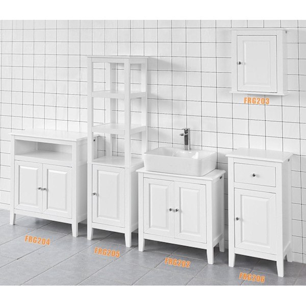 SoBuy Korkea kaappi Kylpyhuone Kapea kulmakaappi FRG205-W White High cabinet