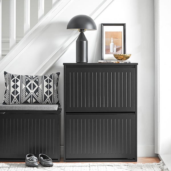 SoBuy Kenkäkaappi Kenkähylly 2 hyllyllä FSR165-K-SCH Black 61*26*81cm