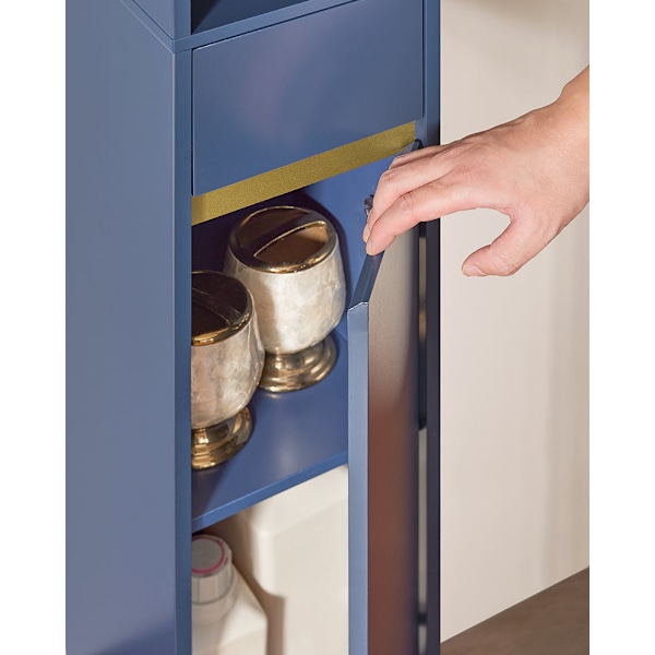 SoBuy Kylpyhuone kaappi Korkea kaappi laatikkoa BZR34-B Blue