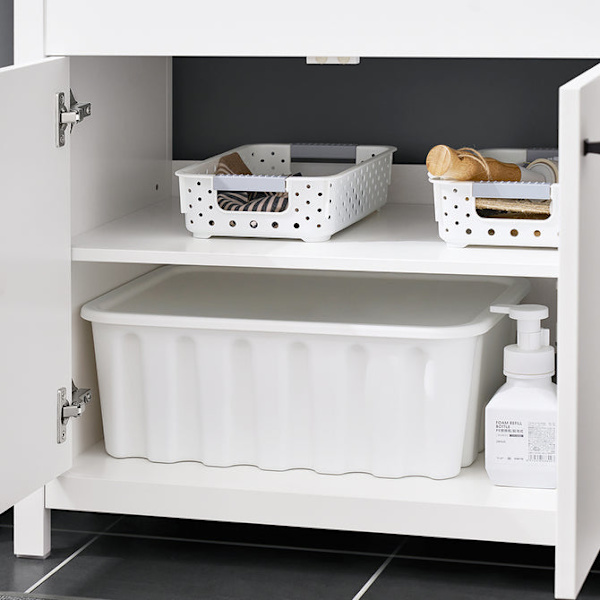 SoBuy Underskab til håndvask Badeværelsesskab 2låger BZR98-W White Sink cabinet(on wall)