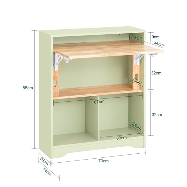 SoBuy Klaffbord Skrivbord Datorbord Arbetsbord FWT104-GR Green 70*57*85cm