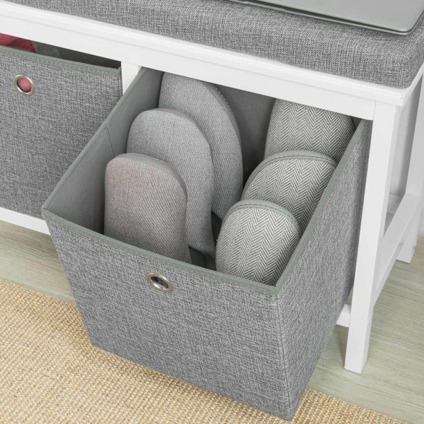 SoBuy Bænk Indendørs med 2 kurve FSR81-HG W70 x D30 x H50cm
