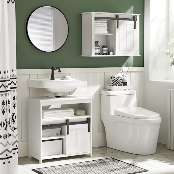 SoBuy Allaskaappi ovea Kylpyhuoneen kalusteet valkoinen BZR61-W Sink cabinet(on wall)