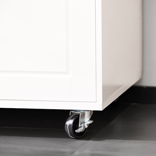 SoBuy Kökshylla Mikrovågsskåp Köksskåp med hjul Sideboard FSB78-W White