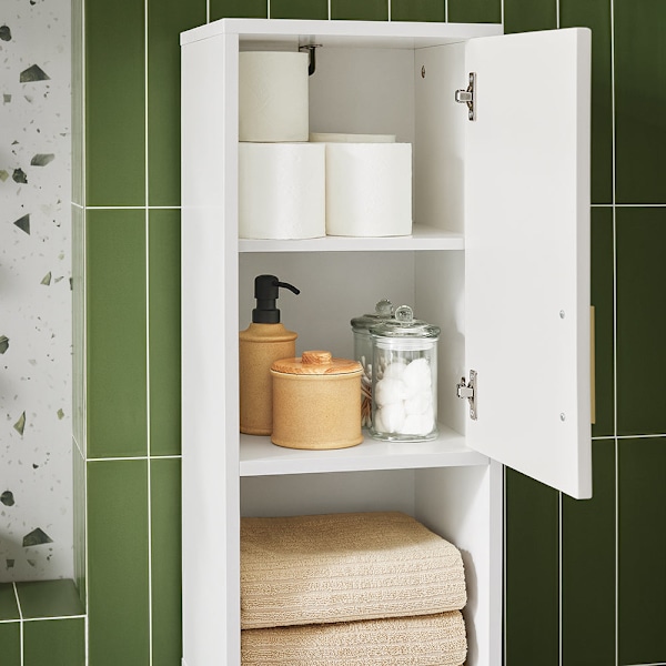 SoBuy Højskab Badeværelsesskab  Badeværelsesmøbler BZR181-W High cabinet