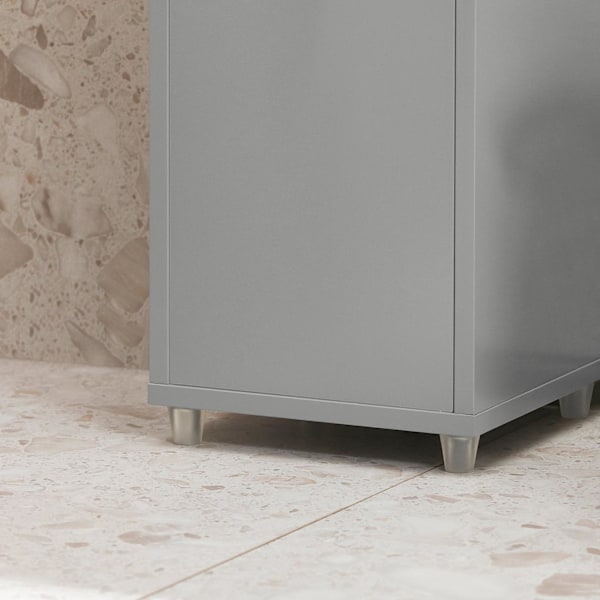SoBuy Korkea kaappi Kulmahylly Kulmakaappi Kylpyhuone BZR34-HG Grey