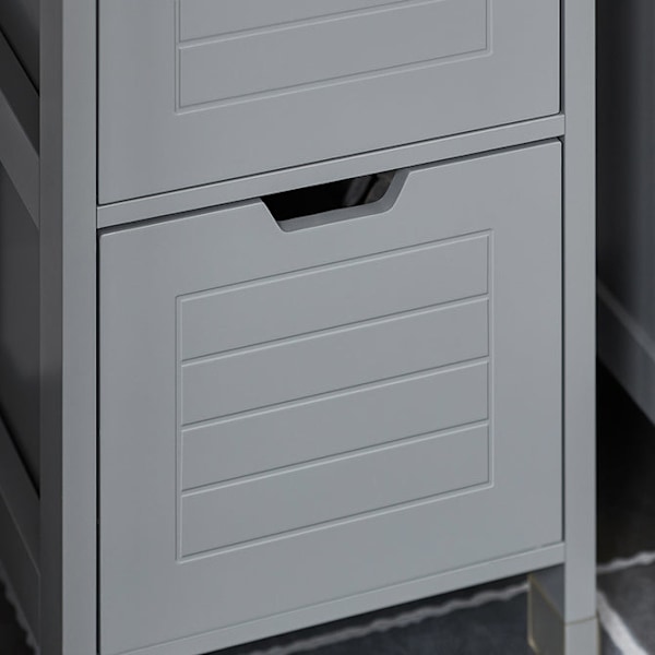 SoBuy Pladsbesparende badeværelsesskab FRG126-SG Grey High cabinet