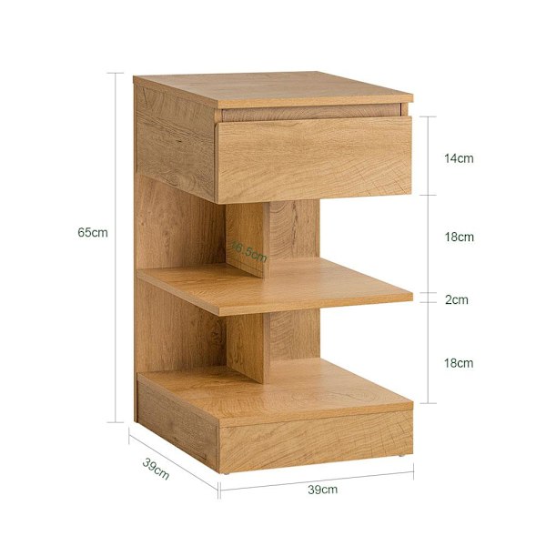 SoBuy Sofabord med skuffe Sengebord FBT49-N Wood