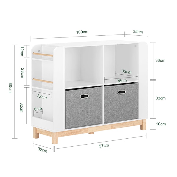 SoBuy Leksaksförvaring Barnbokhylla KMB85-W
