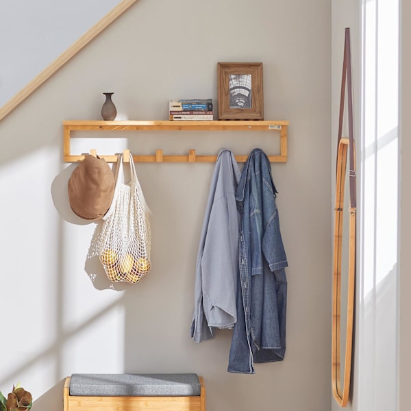 SoBuy Seinähylly ja vitriinit Vaatekaappi 6 koukkua FHK06-N Wall shelf