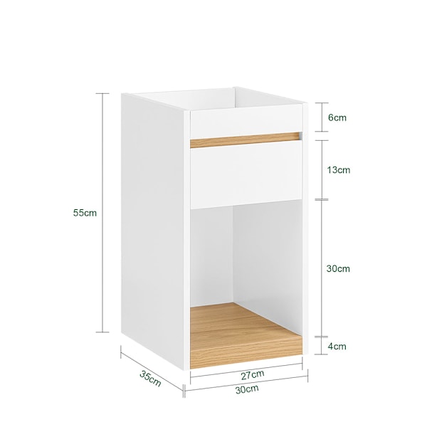 SoBuy Sengebord Cafébord Sofabord med skuffe Sidebord FBT137-W