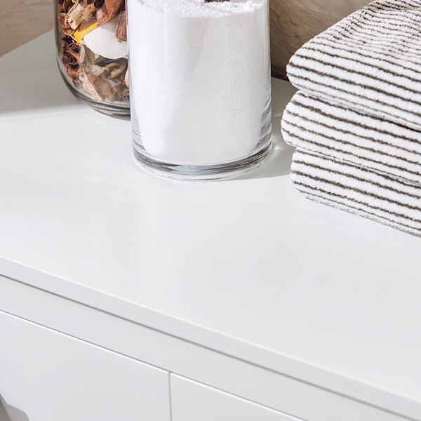 SoBuy Badrumsskåp med tvättkorg Tvättskåp BZR97-W White Base cabinet with laundry basket