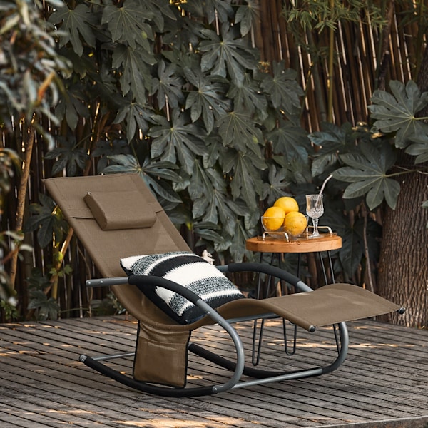 SoBuy Gungstol Loungestol Utemöbler, Testad för 150 kg OGS28-BR Brown 1 Piece