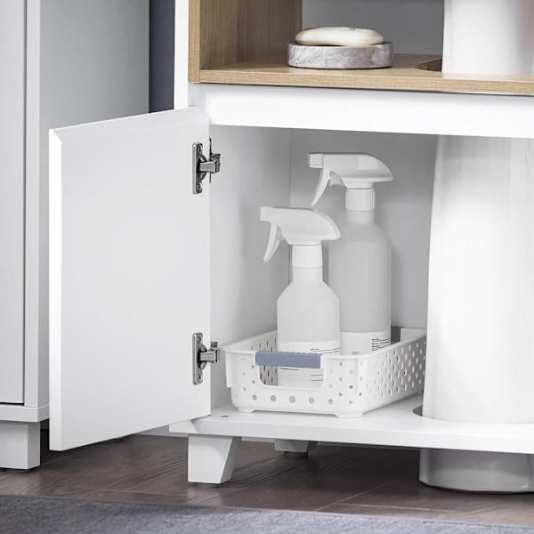 SoBuy Tvättställsunderskåp Badrumsskåp Underskåp BZR148-W White Under sink cabinet