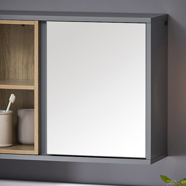 SoBuy Väggskåp Överskåp Spegelskåp Badrumsskåp BZR149-DG Gray Wall cabinet