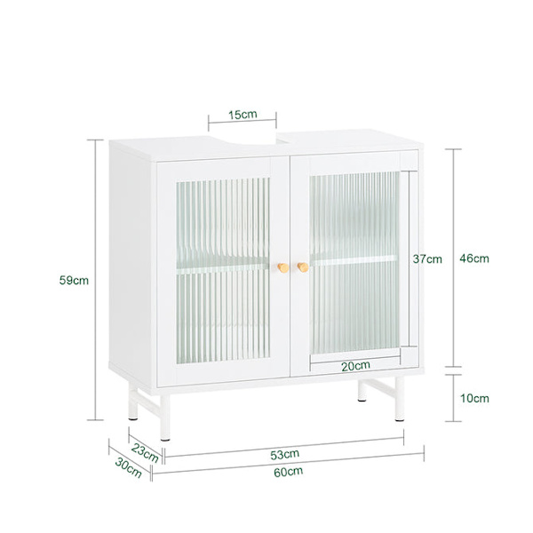 SoBuy Hjørneunderskab Underskab til håndvask 2 låger BZR115-II-W Sink cabinet(on wall)