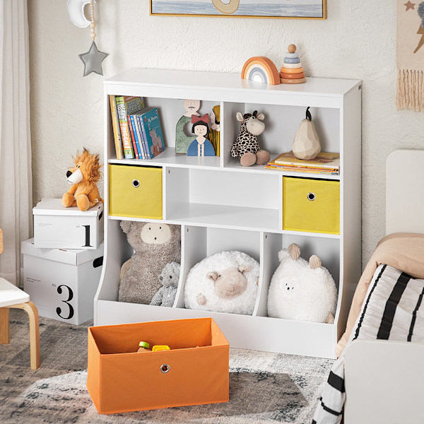 SoBuy,Barnhylla Leksaksförvaring,Bokhylla,Barnrum,KMB26-W L92*B40*A93cm