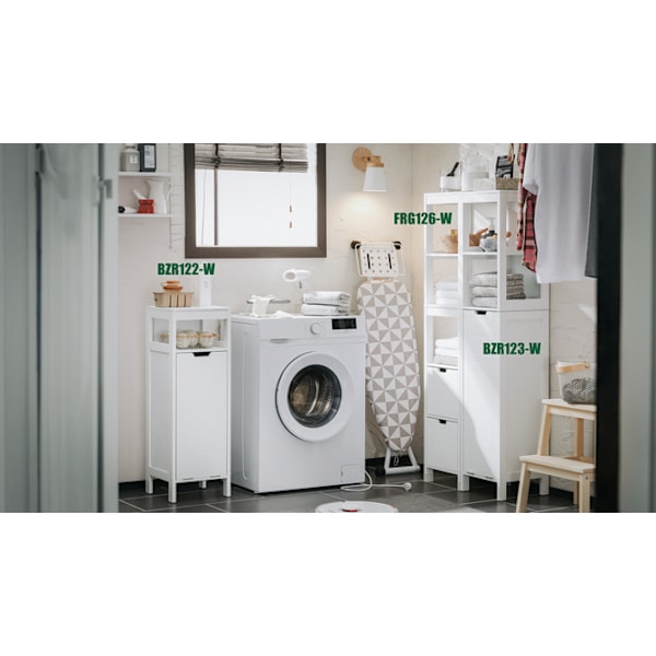 SoBuy Pyykkikaappi Kylpyhuone kaappi Korkea kaappi BZR123-W High cabinet