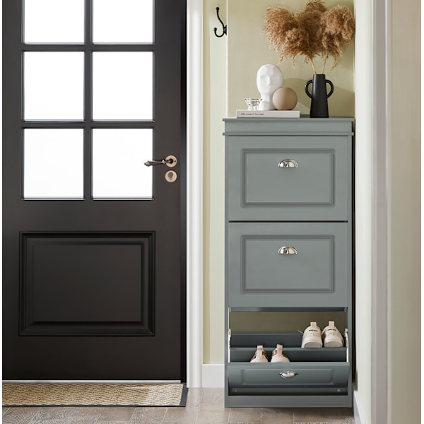 SoBuy Skoreol med låger Skoskab Skohylde Skostativ FSR94-HG Gray L53*B24*H117cm