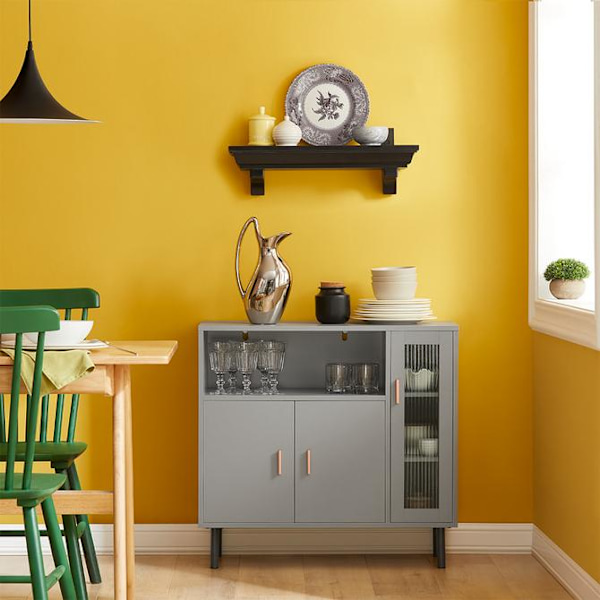 SoBuy Konsolbord Vitrineskab Sidebord FSB82-HG Grey
