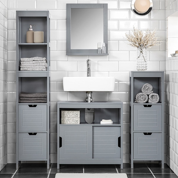 SoBuy, Kaappi 2 laatikkoa, Kylpyhylly FRG127-SG Grey Base cabinet
