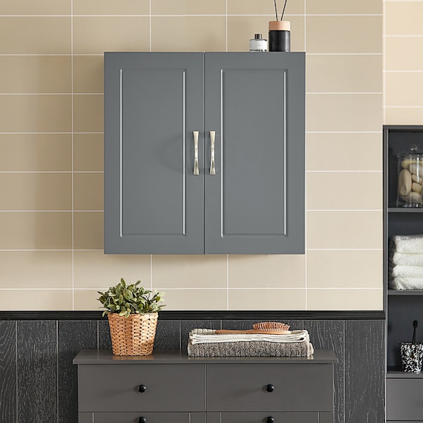 SoBuy Väggskåp med 2 dörrar Överskåp FRG231-DG Grey 60*30*60CM