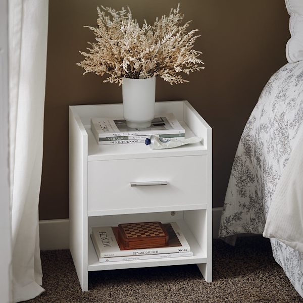SoBuy Sängbord Avlastningsbord Nattduksbord Soffbord FBT66-W White