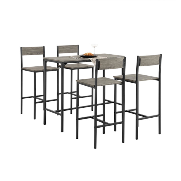 SoBuy Baaripöytä ja 4 tuolia Ruokailuryhmä OGT14-N Wood Rectangular table with 4 chairs