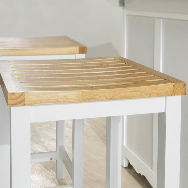 SoBuy 2 x Baarijakkara, baarituolia Ruokailutuolit FST29-WNx2 White Stool