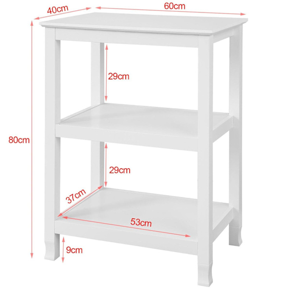 SoBuy, Avlastningsbord, Soffbord, Hallmöbler, FSB18-W White W60 x D40 x H80cm