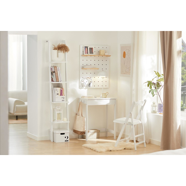 SoBuy kapea Kirjahylly Kulmahylly ja vitriinit 4 hyllyä FRG15-W Vit 4 hyllor