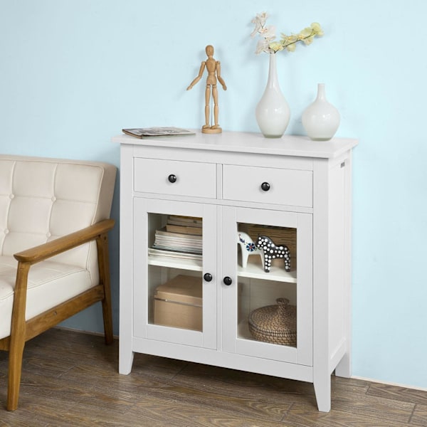 SoBuy Eteisen kaappi Kulmakaappi Lipastot ja vitriinit FSB05-W White W80 x D32 x H86cm